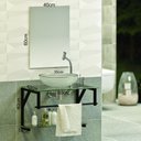 Ver imagem 3 de Gabinete para Banheiro Vidro Glass 60cm Preto com Cuba Incolor