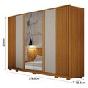 Ver imagem 6 de Guarda Roupa Casal Evo 6 Portas com Espelho Cinamomo e Off-white com Cômoda São Paulo 6 Gavetas 2 Po