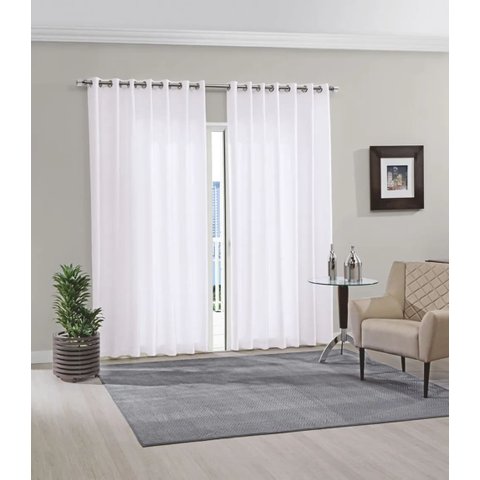Cortina para Sala Duplex 4,20m x 2,80m Bellini Bella Janela - Branco