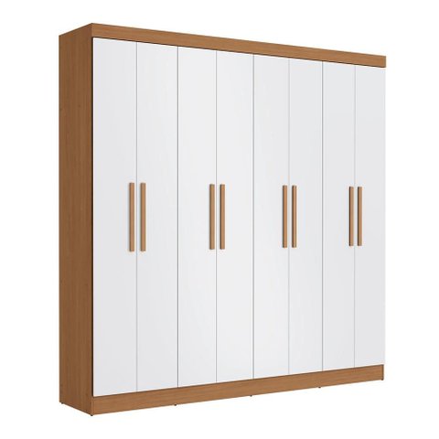 Guarda Roupas Casal 8 Portas 4 Gavetas Kappesberg Tapajós/branco 218cm