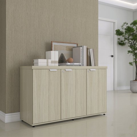 Armário para Escritório 3 Portas com Chave 121,5cm PE40 Cinza