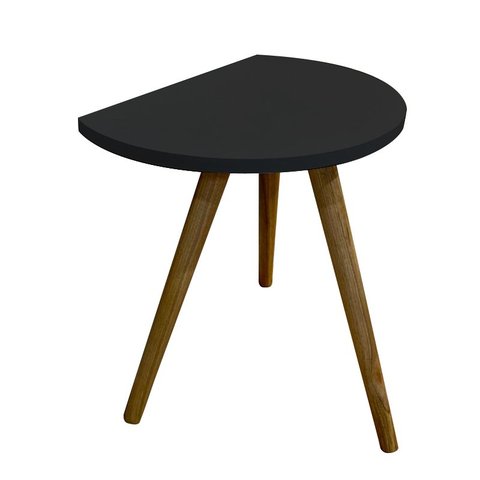 Mesa de Apoio Redonda Nuova Tripé Palito Retrô - de Parede 40cm:Preto