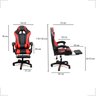 Cadeira Gamer Stillus Ergonômica com Apoio para Os Pés Preta e Vermelho - 7