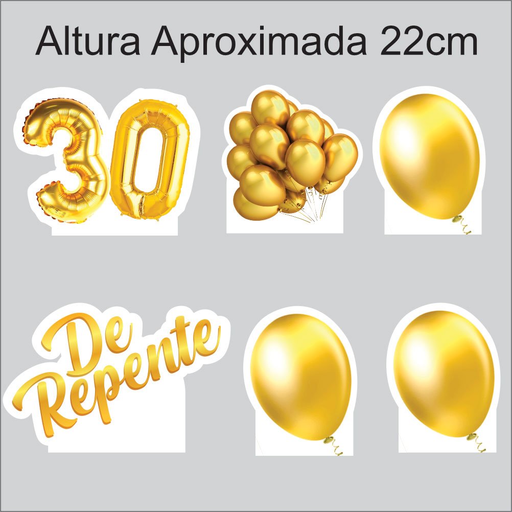 Kit festa decoração aniversário De Repente 30 com displays de mesa e ...