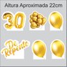 Kit festa decoração aniversário De Repente 30 com displays de mesa e painel - 3