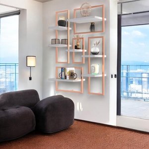 Conjunto 7 Prateleiras Industrial Branco/cobre - Pleno