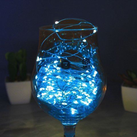 Pisca de Led Fio de Fada - 100l, 10 Metros, Usb e Pilha:azul