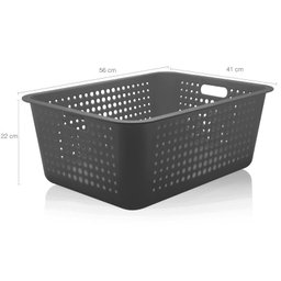 Caixa Organizadora Maxi Grande Organize Cesto Plástico 40l Chumbo - 2