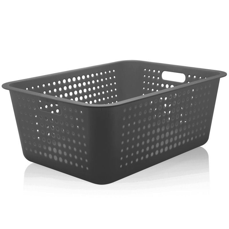 Menor preço em Caixa Organizadora Maxi Grande Organize Cesto Plástico 40l Chumbo