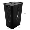 Ver imagem 2 de Cesto Para Roupas Organizador Lavanderia 47 Litros Plástico Preto
