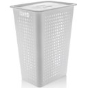 Ver imagem 1 de Cesto Para Roupas Organizador Lavanderia 47 Litros Plástico Branco