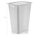 Ver imagem 2 de Cesto Para Roupas Organizador Lavanderia 47 Litros Plástico Branco