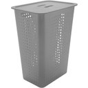 Ver imagem 1 de Cesto Para Roupas Organizador Lavanderia 47 Litros Plástico Chumbo