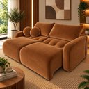 Ver imagem 1 de Sofá Cama Casal Retrátil e Reclinável 3 Lugares Terracota Uruguai 216cm