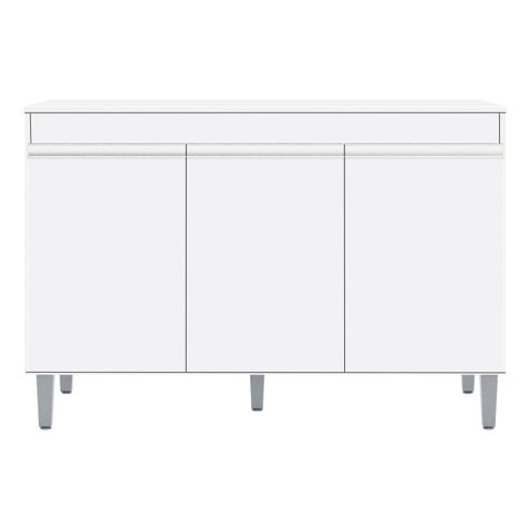 Armário Multiuso Manu 120cm 3 Portas - com Tampo Branco