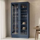 Ver imagem 1 de Cristaleira com Vidro 100% MDF 120cm Sevilha Azul/Órion