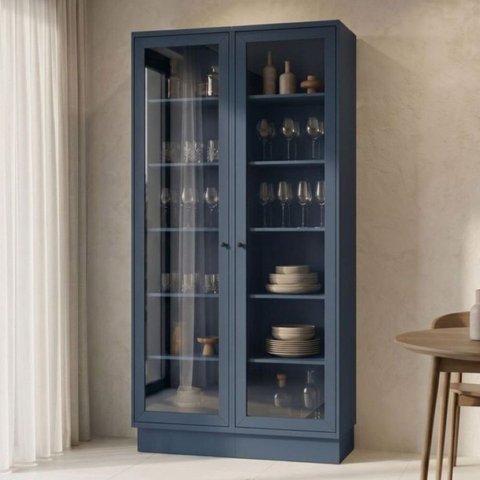 Cristaleira com Vidro 100% MDF 120cm Sevilha Azul/Órion