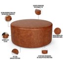 Ver imagem 3 de Puff Redondo Orgânico para Living 90cm Lola W01 Couríssimo Camel - Lyam Decor