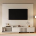 Ver imagem 2 de Rack Extensível Ripado com Painel TV até 75 Polegadas 200CMX180CM Aruá CabeCasa MadeiraOriginals