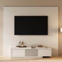 Ver imagem 1 de Rack Extensível Ripado com Painel TV até 75 Polegadas 200CMX180CM Aruá CabeCasa MadeiraOriginals
