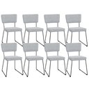 Ver imagem 1 de Kit 08 Cadeiras Decorativas Para Sala De Jantar Allana L02 Suede Cinza - Lyam Decor