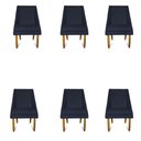 Ver imagem 1 de kit 06 Cadeiras Para Sala De Jantar Ana Pés Palito Suede Azul Marinho - D'Classe Decor