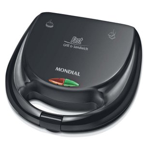 Sanduicheira Fast Grill e Sandwich Mondial S-12 com 750W de Potência - Preta - 220 v