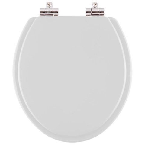 Assento Sanitário Poliester Soft Close Flamingo Cinza Platina Cinza Claro para vaso Incepa