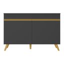 Ver imagem 4 de Balcão Cozinha Gabinete Pia 120 Cm 2 Portas Veneza Multimóveis Mp3738 Preto