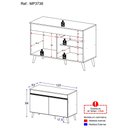 Ver imagem 5 de Balcão Cozinha Gabinete Pia 120 Cm 2 Portas Veneza Multimóveis Mp3738 Preto