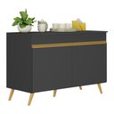 Ver imagem 1 de Balcão Cozinha Gabinete Pia 120 Cm 2 Portas Veneza Multimóveis Mp3738 Preto