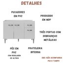 Ver imagem 3 de Balcão para Pia Gabriela 120 Cm 3 Portas Branco Flex Ajl