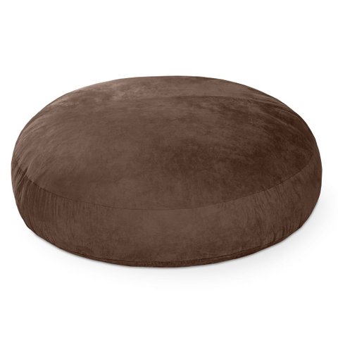 Puff Gigante Redondo 140x20 em Suede Marrom com Enchimento