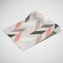 Papel de Parede Geomêtrico Zig Zag Salmão e Rosa-60x300cm - 2
