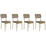 Kit 4 Cadeiras de Cozinha Valle 1755 Aço 4 Uni Dourado/linho Bamboo/courano Bamboo/noce - Carraro - 1