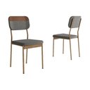 Ver imagem 5 de Kit 4 Cadeiras de Cozinha Valle 1755 Aço 4 Uni Dourado/linho Bamboo/courano Bamboo/noce - Carraro