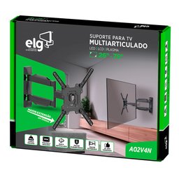 Suporte Articulado de Parede para Tv, Elg, A02v4n, para Tvs de 26" a 75", Suporta até 38kg, Preto - 8