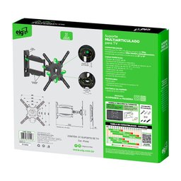 Suporte Articulado de Parede para Tv, Elg, A02v4n, para Tvs de 26" a 75", Suporta até 38kg, Preto - 9