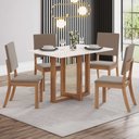 Ver imagem 1 de Mesa de Jantar 4 Lugares Natalí Milla Cm Vidro Nature/cinza - Henn