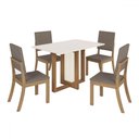 Ver imagem 2 de Mesa de Jantar 4 Lugares Natalí Milla Cm Vidro Nature/cinza - Henn