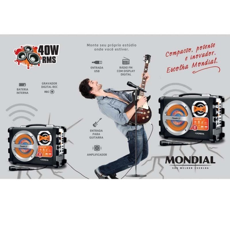 Caixa Amplificada Multiuso Mondial Multi Connect Thunder 2 Mco-02