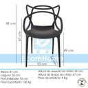 Ver imagem 5 de Cadeira Allegra Preta em Pp Ideal para Sala de Jantar Cozinha Área Externa Ecomhome