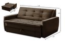 Ver imagem 3 de Sofá Cama Jade 1,36m Suede Marrom Adonai Estofados