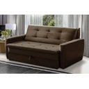 Ver imagem 1 de Sofá Cama Jade 1,36m Suede Marrom Adonai Estofados