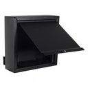 Ver imagem 3 de Caixa De Correio Grade Vertical Preto Tarja Inox Top