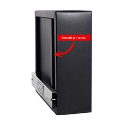 Caixa De Correio Grade Vertical Preto Tarja Inox Top - 7