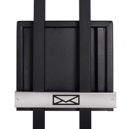 Caixa De Correio Grade Vertical Preto Tarja Inox Top - 1