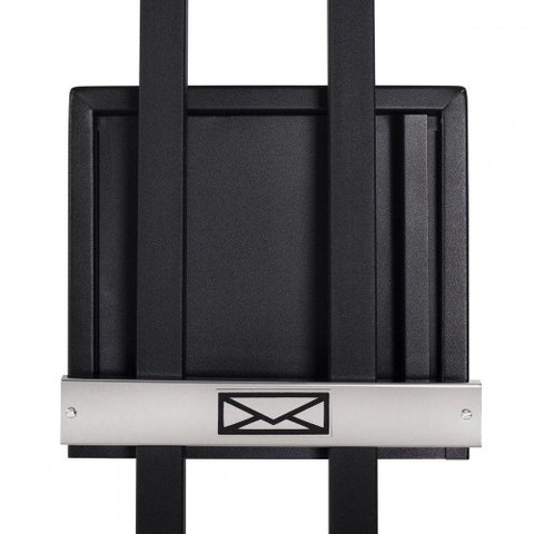 Caixa De Correio Grade Vertical Preto Tarja Inox Top