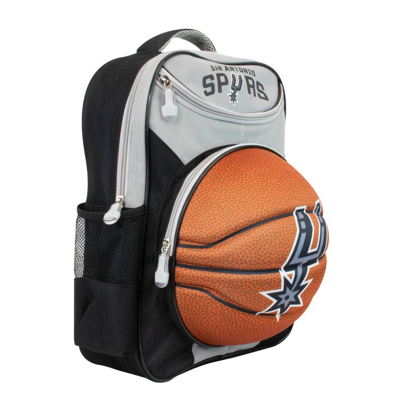 MOCHILA INFANTIL 3D BOLA SAN ANTONIO SPURS:Cinza - 2