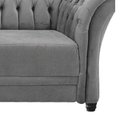 Ver imagem 6 de Sofá Recamier Divã Chesterfield 175cm Sofia Linho Cinza Capitonê- Mabe Magazine